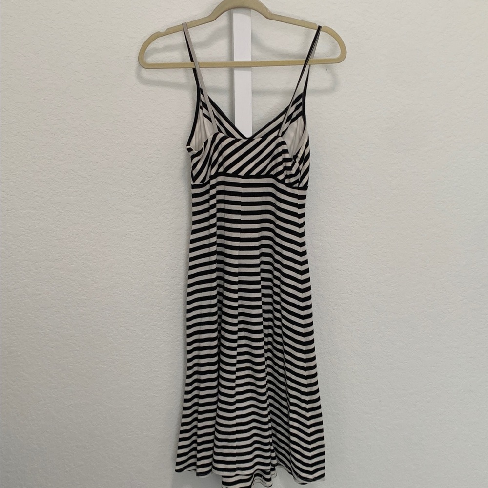 Y2K Messino Black White Striped Midi Dress Size Small - Picture 5 of 9